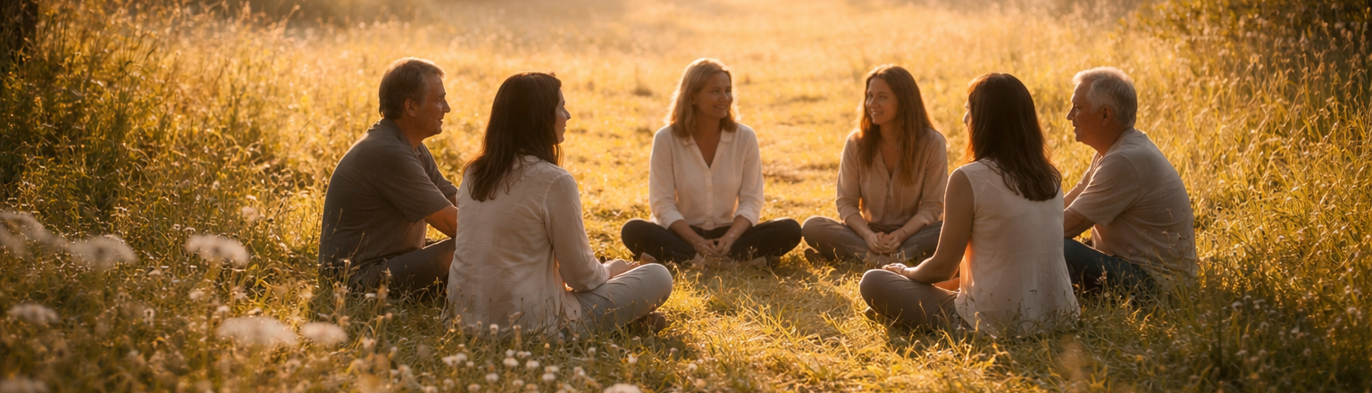 Haende, die ineinander gelegt sind und einen Scherenschnitt einer Familie halten
